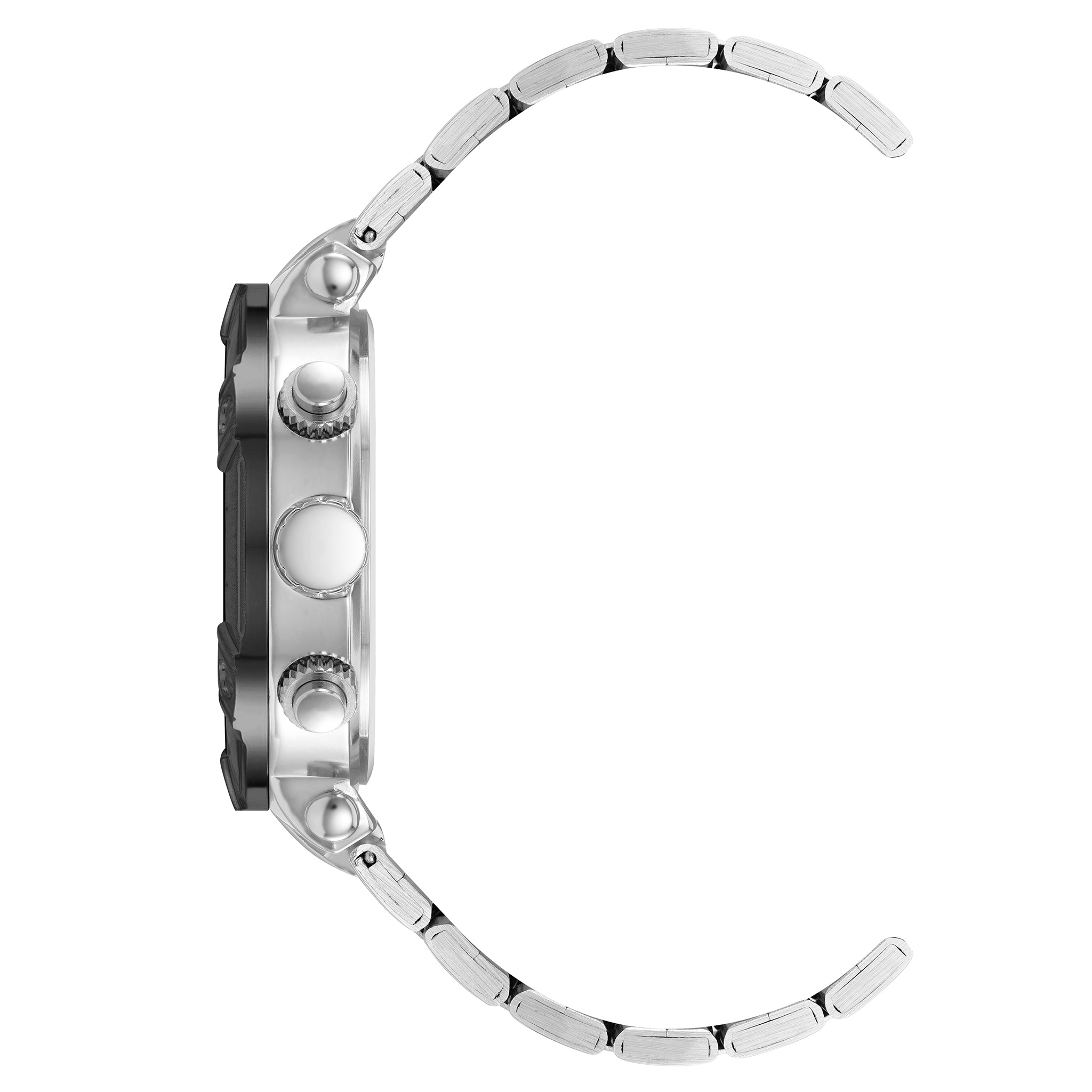 Vince Camuto Silver Steel Black Dial Multi-function Men's Watch - VC1137BKTT