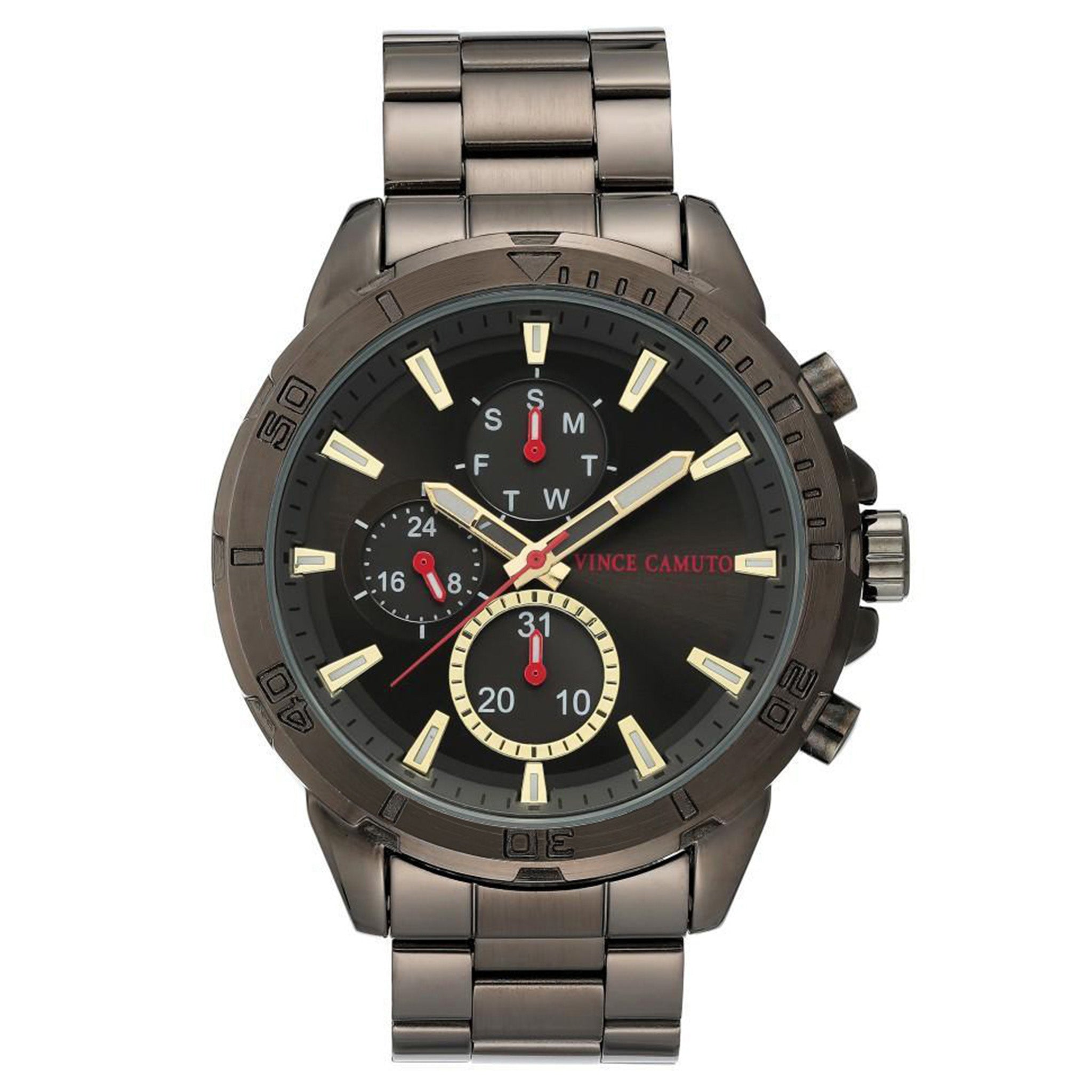 Vince Camuto Gun Steel Multi-function Men's Watch - VC1140BKDG