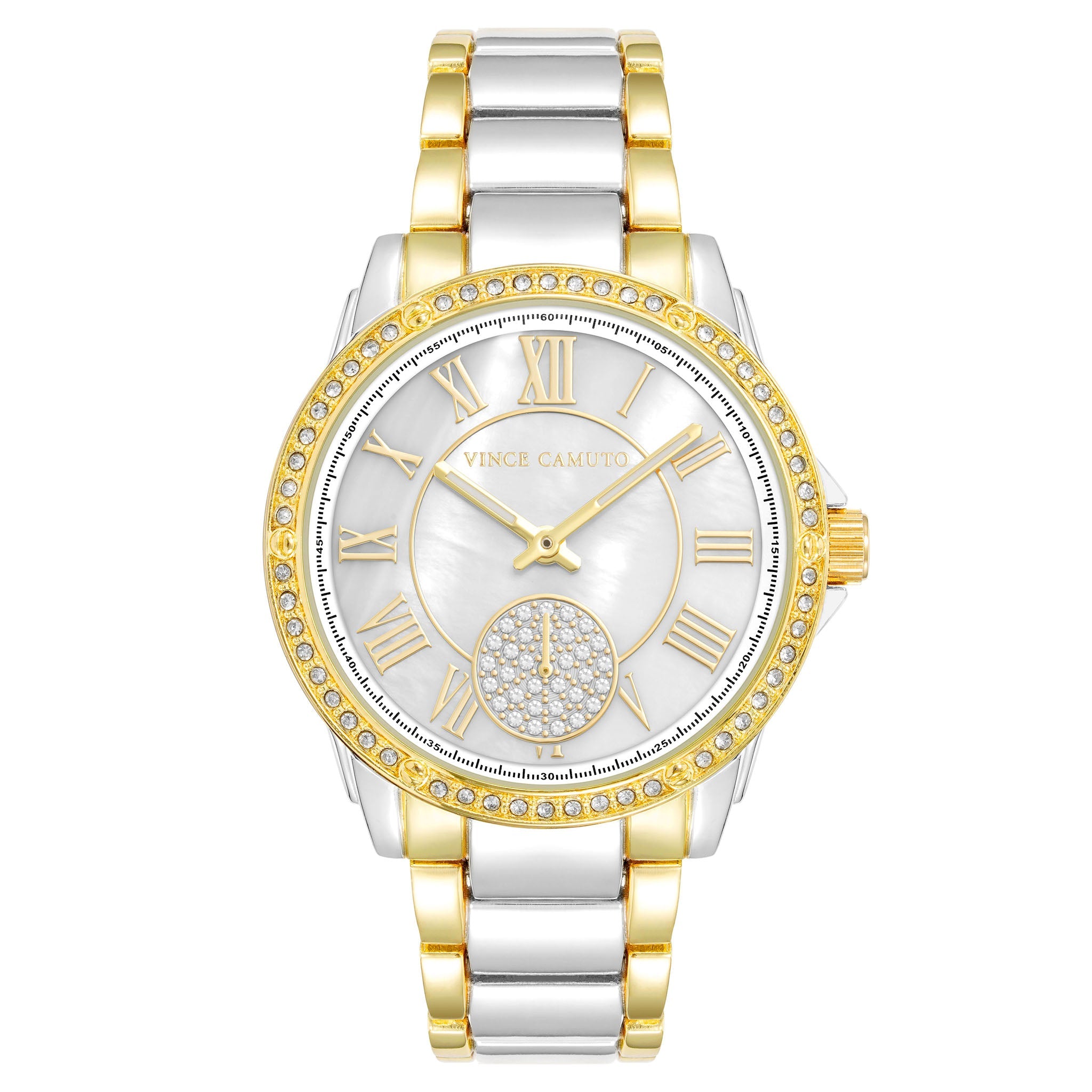 Vince Camuto Two-Tone Gold Band White Dial Women's Watch - VC5361WTTT