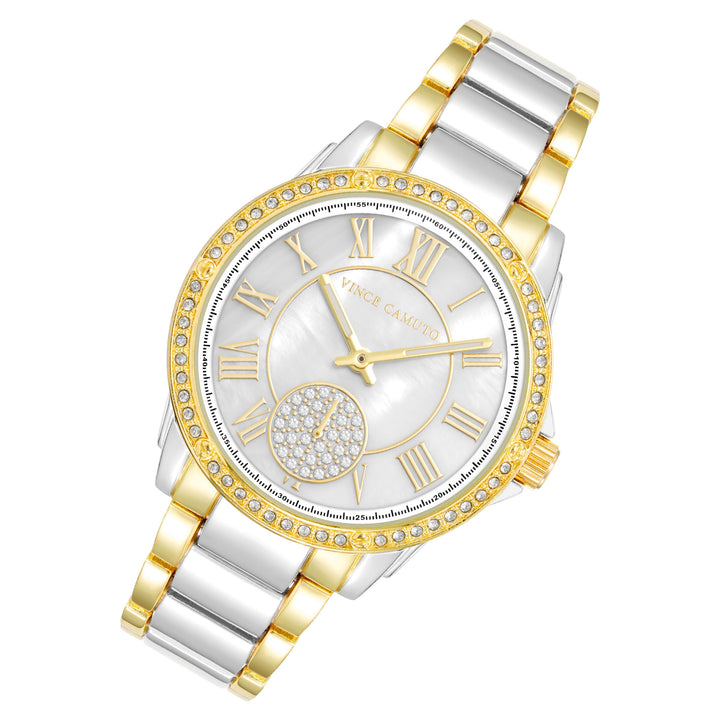 Vince Camuto Two-Tone Gold Band White Dial Women's Watch - VC5361WTTT