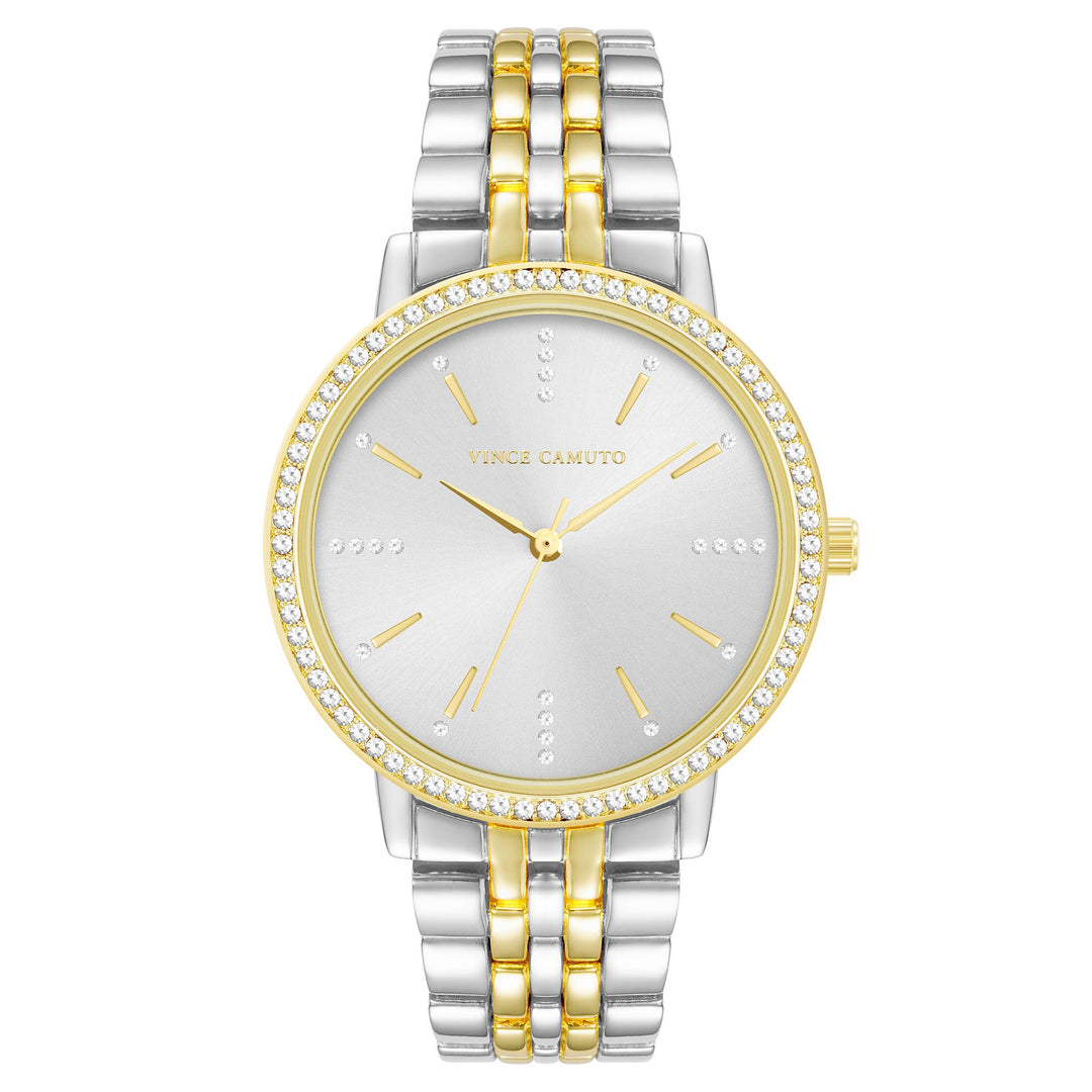 Vince Camuto Two-Tone Band Silver Dial Women's Watch - VC5386WTTT