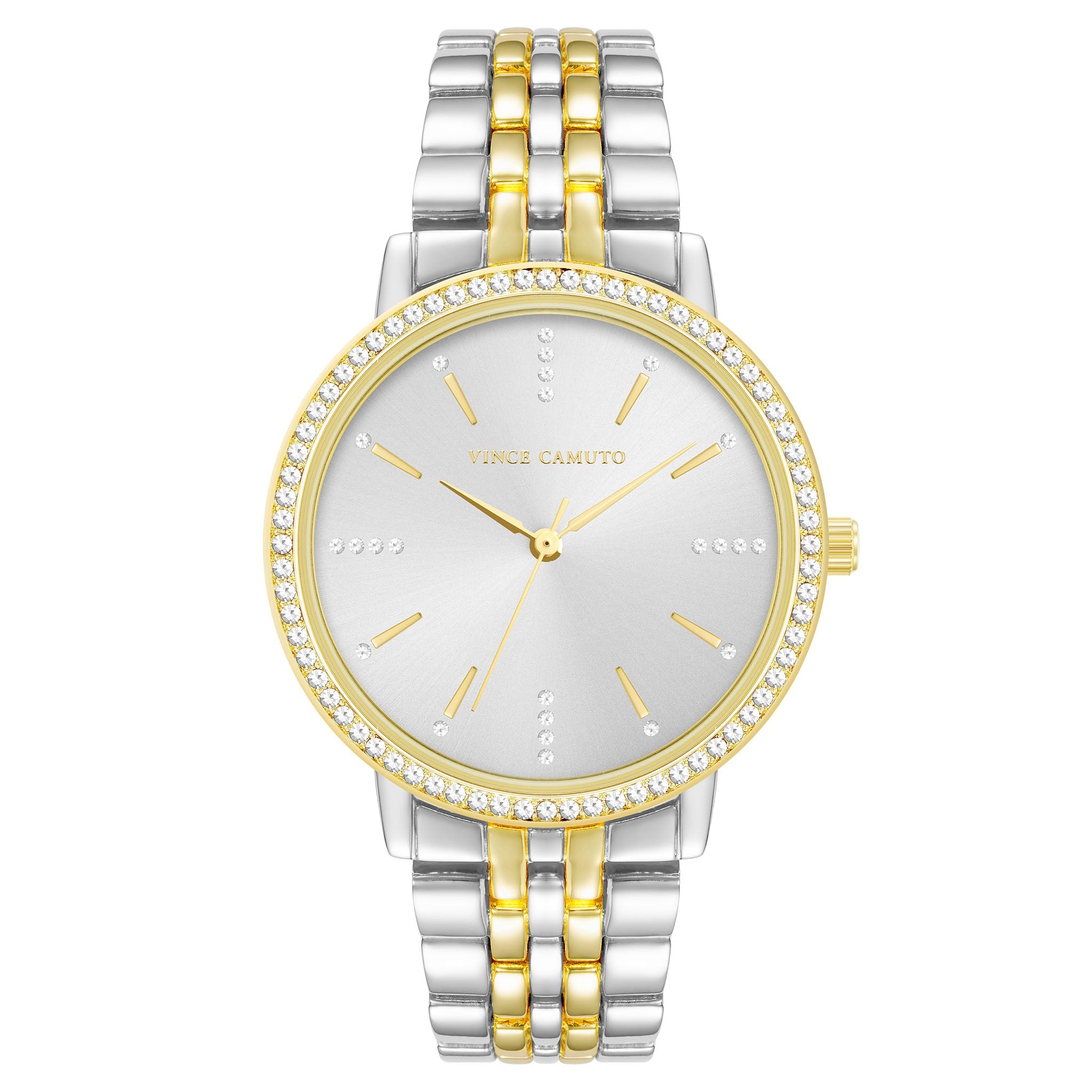 Vince Camuto Two-Tone Band Silver Dial Women's Watch - VC5386WTTT