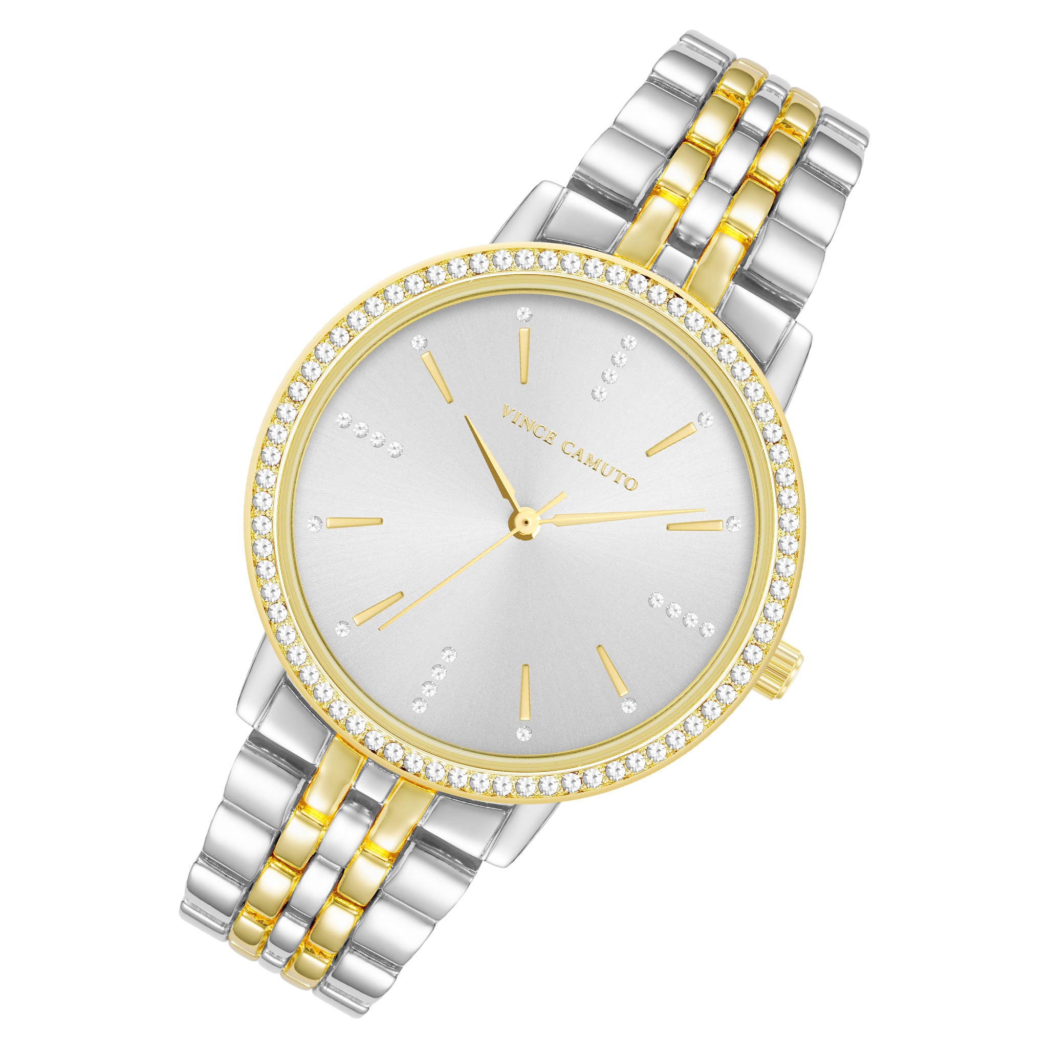 Vince Camuto Two-Tone Band Silver Dial Women's Watch - VC5386WTTT