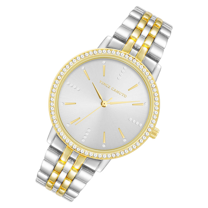 Vince Camuto Two-Tone Band Silver Dial Women's Watch - VC5386WTTT