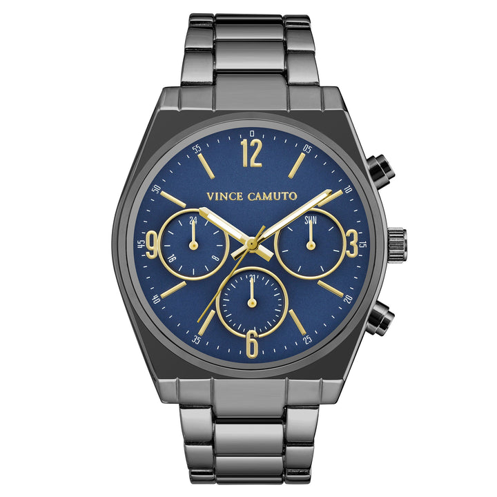 Vince Camuto Gunmetal Navy Dial Multi-Function Men's Watch - VC8014NVDG