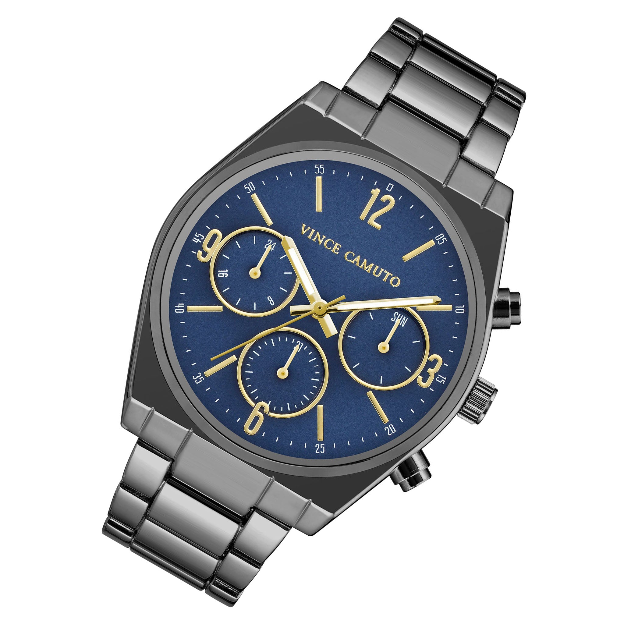 Vince Camuto Gunmetal Navy Dial Multi-Function Men's Watch - VC8014NVDG