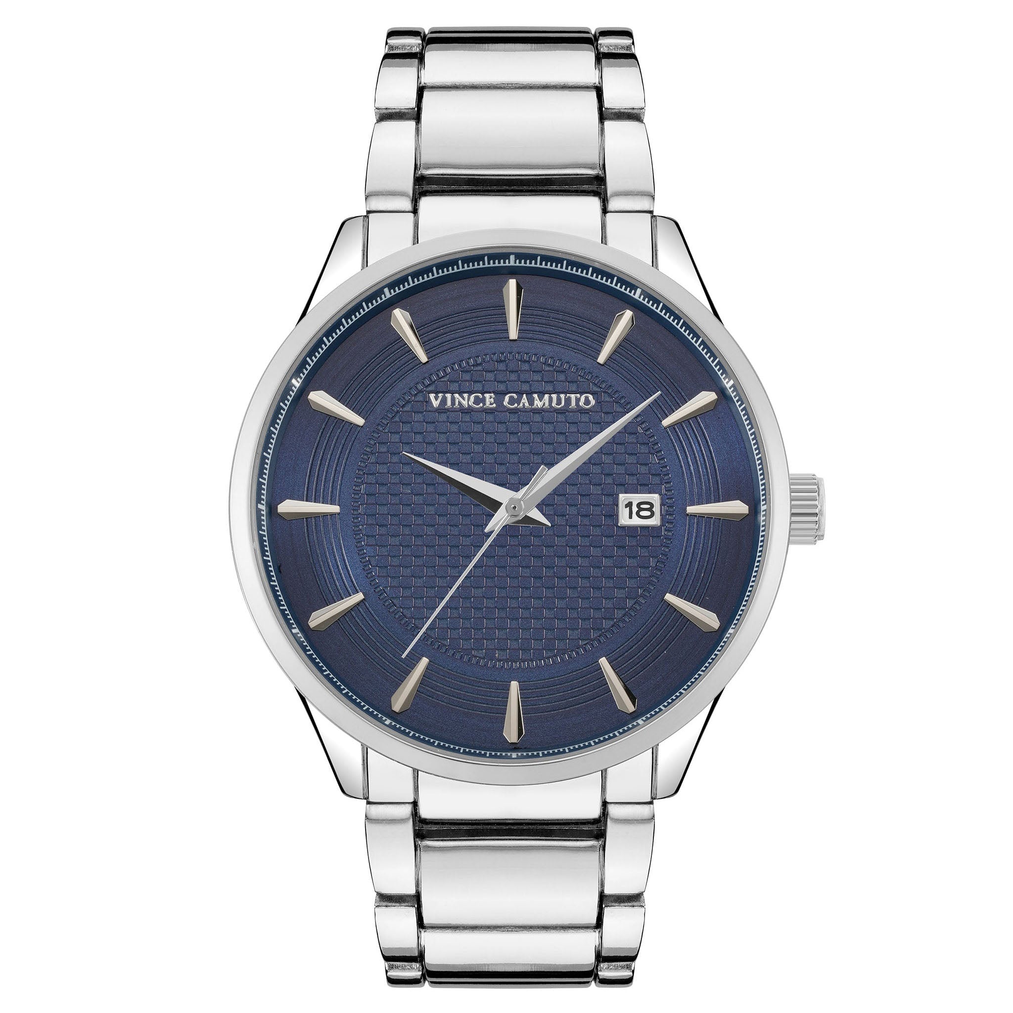 Vince Camuto Silvertone Blue Dial Men's Watch - VC8021BLSV