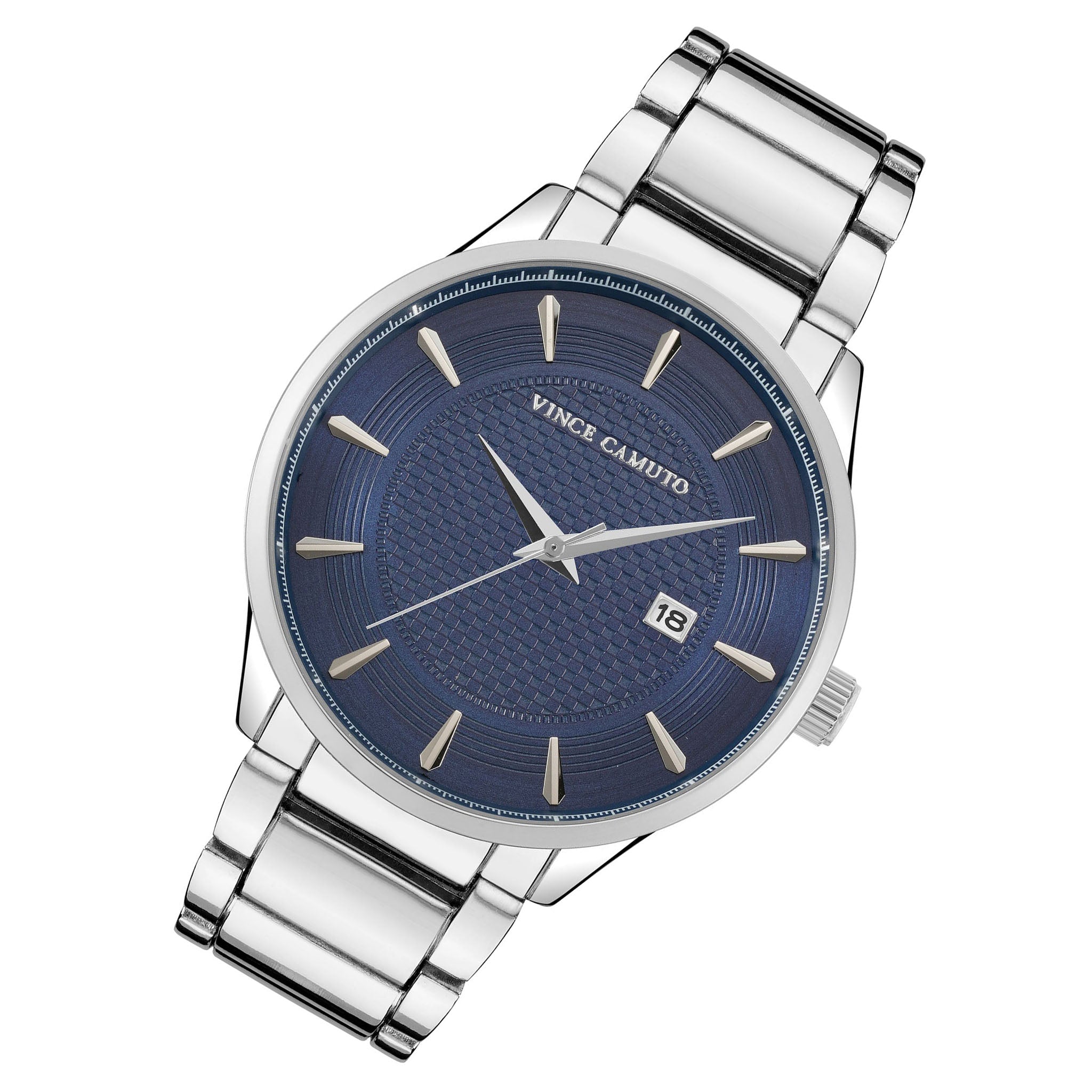 Vince Camuto Silvertone Blue Dial Men's Watch VC8021BLSV