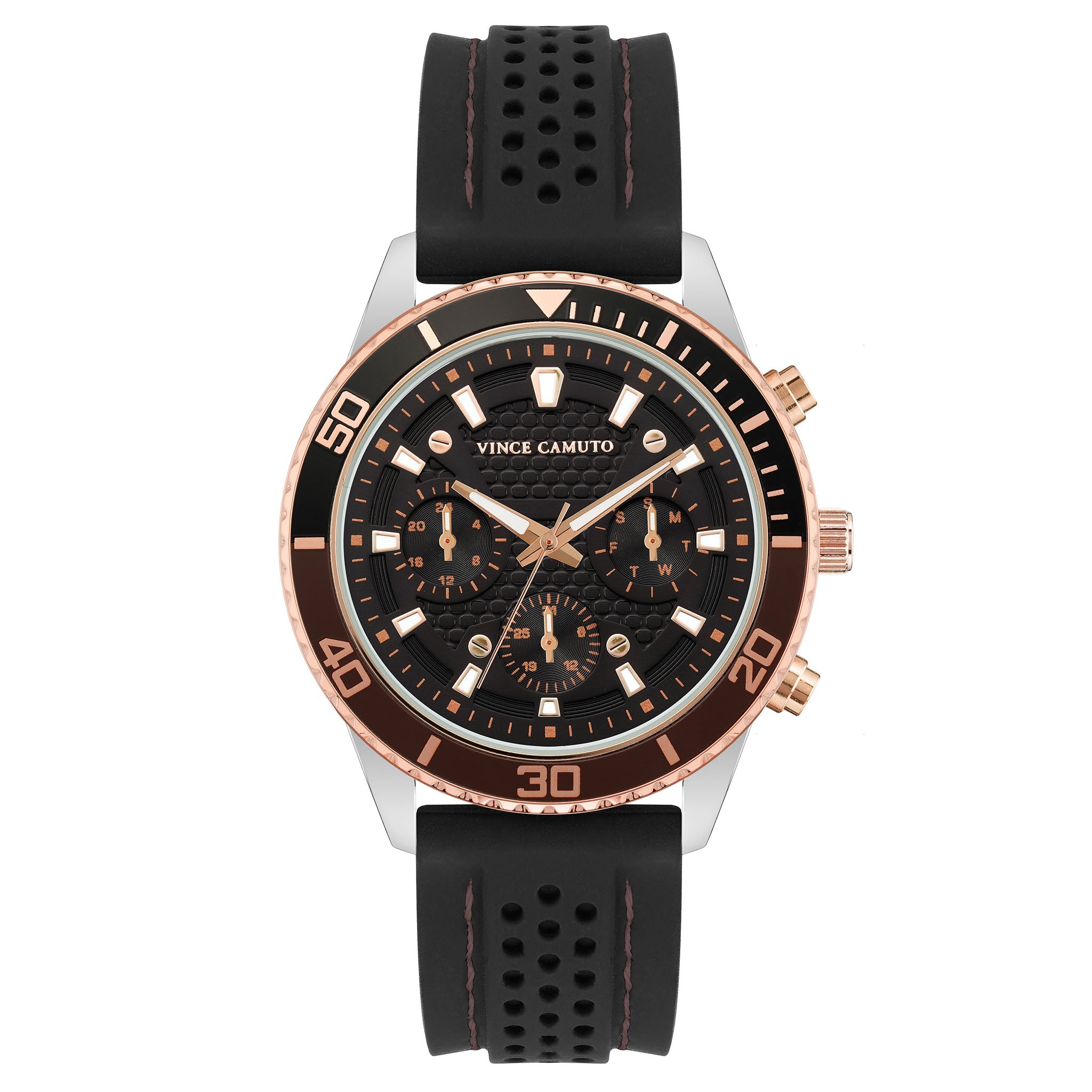 Vince Camuto Black Silicone Black Dial Men's Watch - VC8032RTBKBK