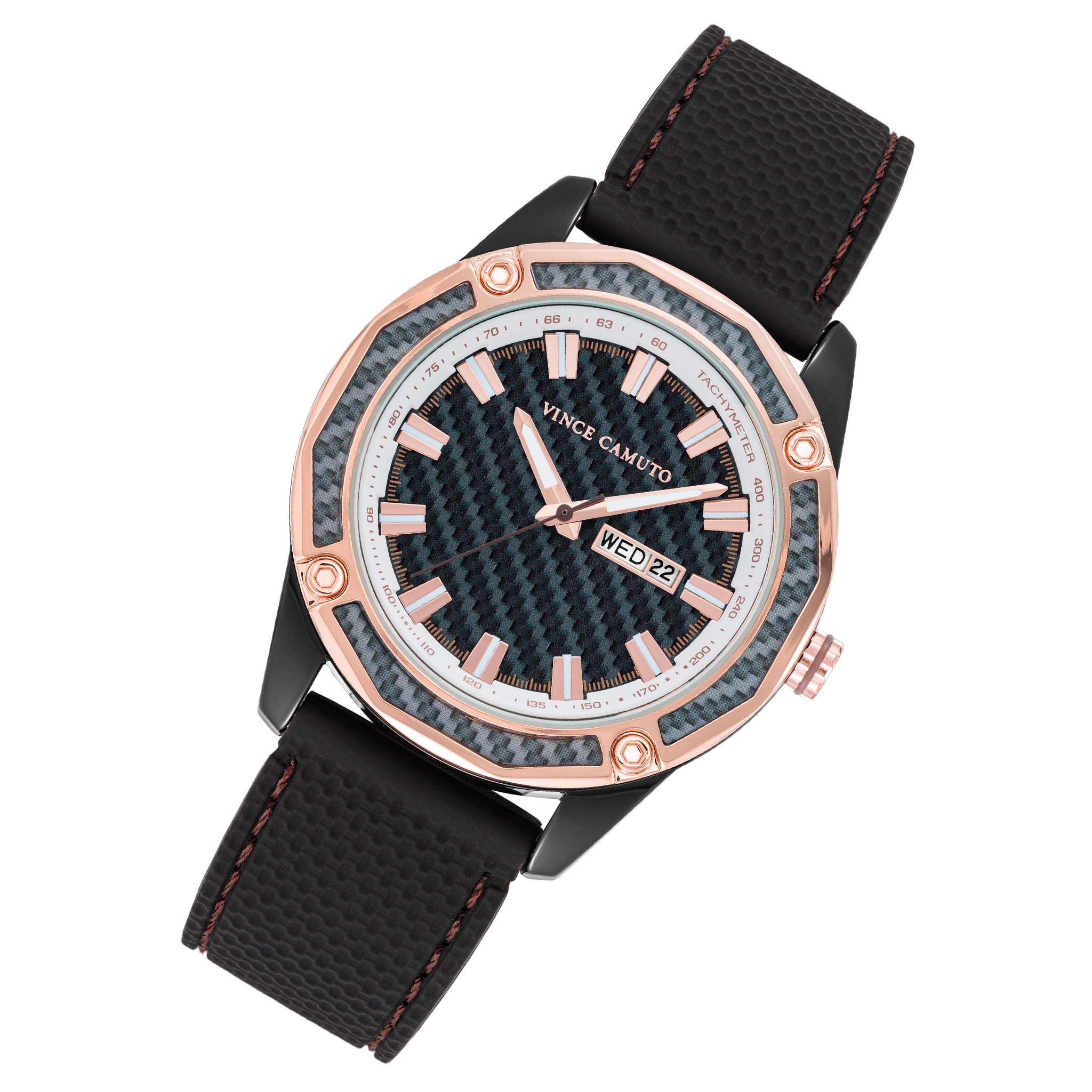 Vince Camuto Black Silicone Grey Dial Men's Watch - VC8038DRGYBK