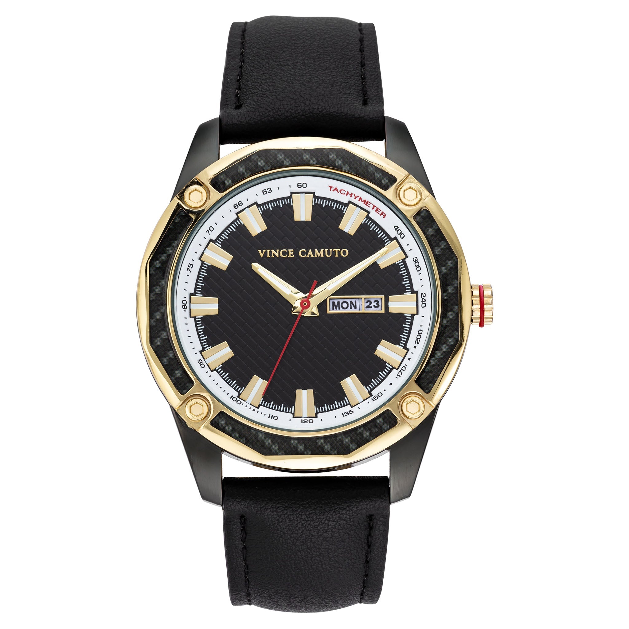 Vince Camuto Black Silicone Black Dial Men's Watch - VC8038DTBKBK