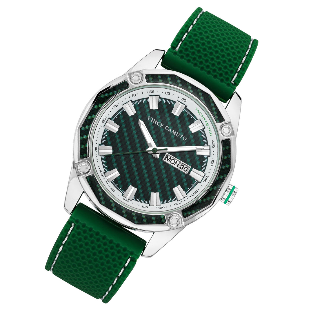Vince Camuto Silicone Green Dial Men's Watch - VC8038SVGNGN