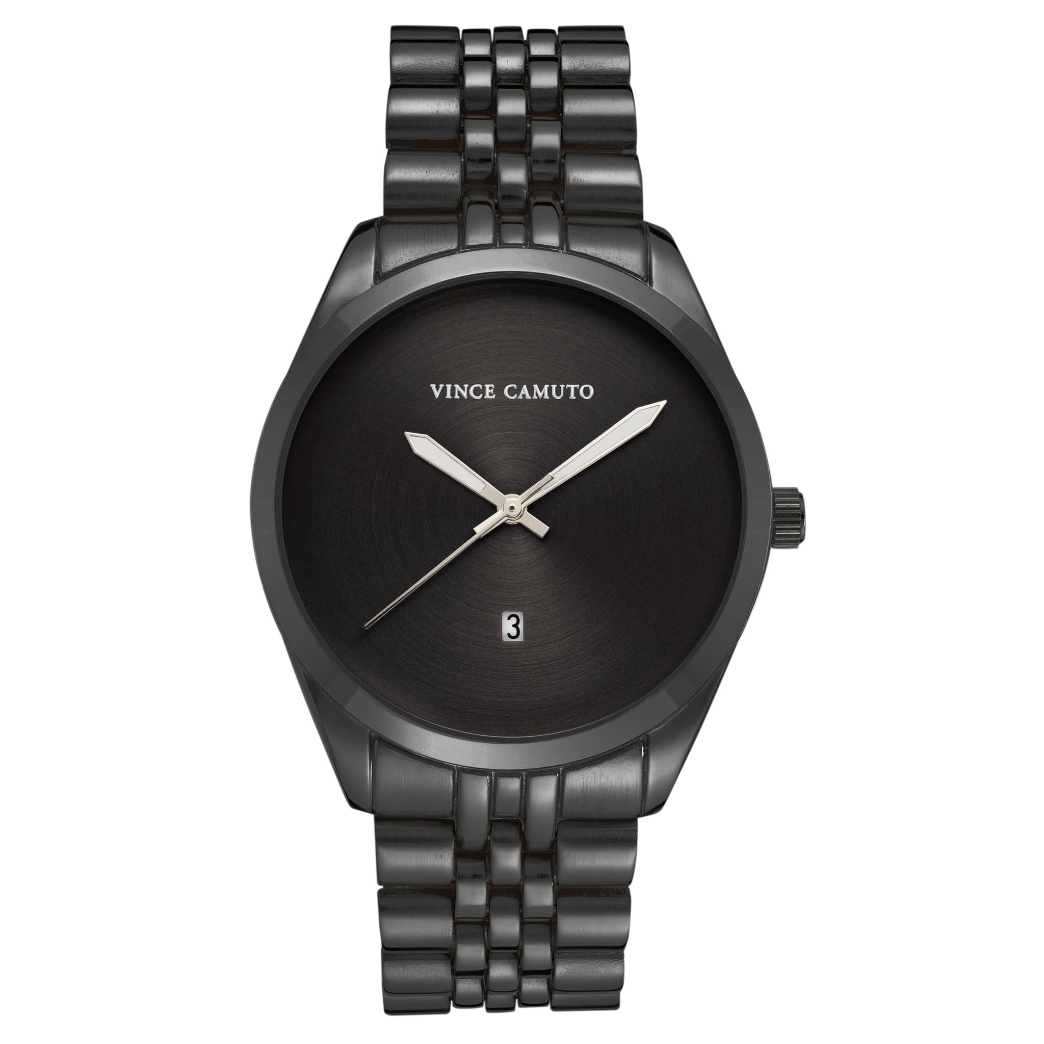 Vince Camuto Gunmetal Metal Black Dial Men's Watch - VC8040BKDG