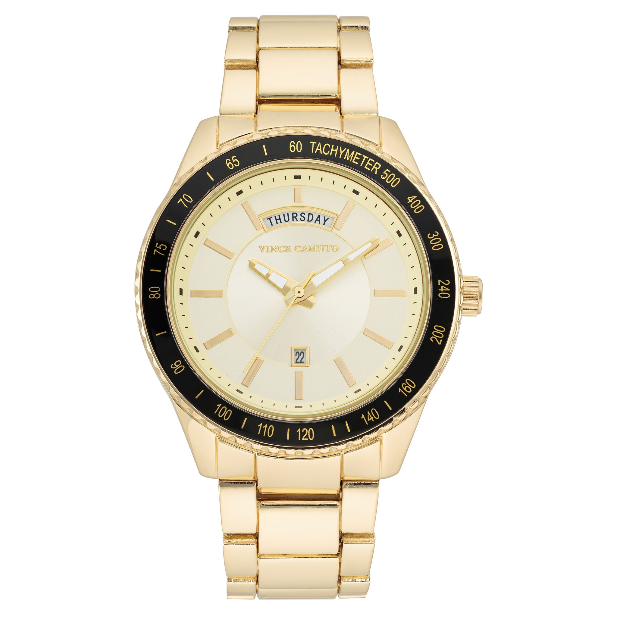Vince Camuto Goldtone Mixed Metal Champagne Dial Men's Watch - VC8042CHGP