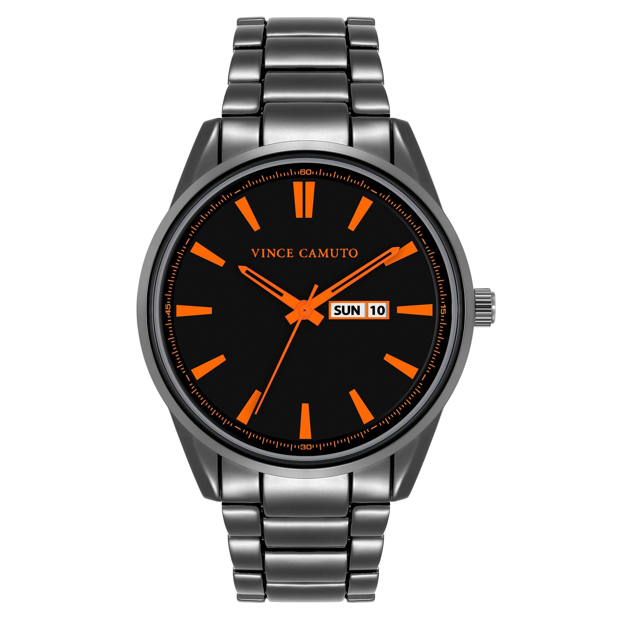 Vince Camuto Gunmetal Band Black Dial Men's Watch - VC8052DGOR