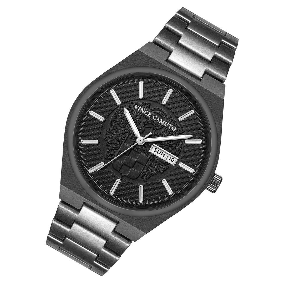 Vince Camuto Gunmetal Black Dial Men's Watch - VC8054DGBK