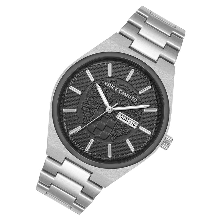 Vince Camuto Silver Band Gun Dial Men's Watch - VC8054SVDG