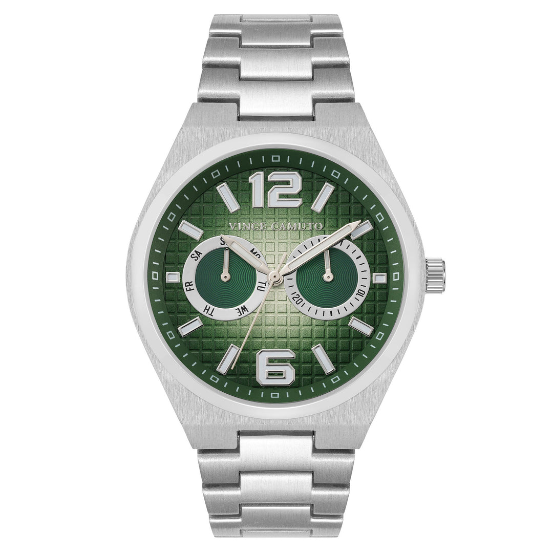 Vince Camuto SilverTone Band Degrade Green Dial Men's Watch - VC8055SVGR