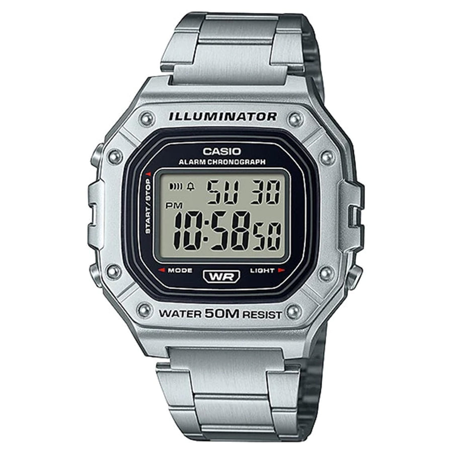 Casio Illuminator Stainless Steel Digital Men's Watch - W218HD-1A