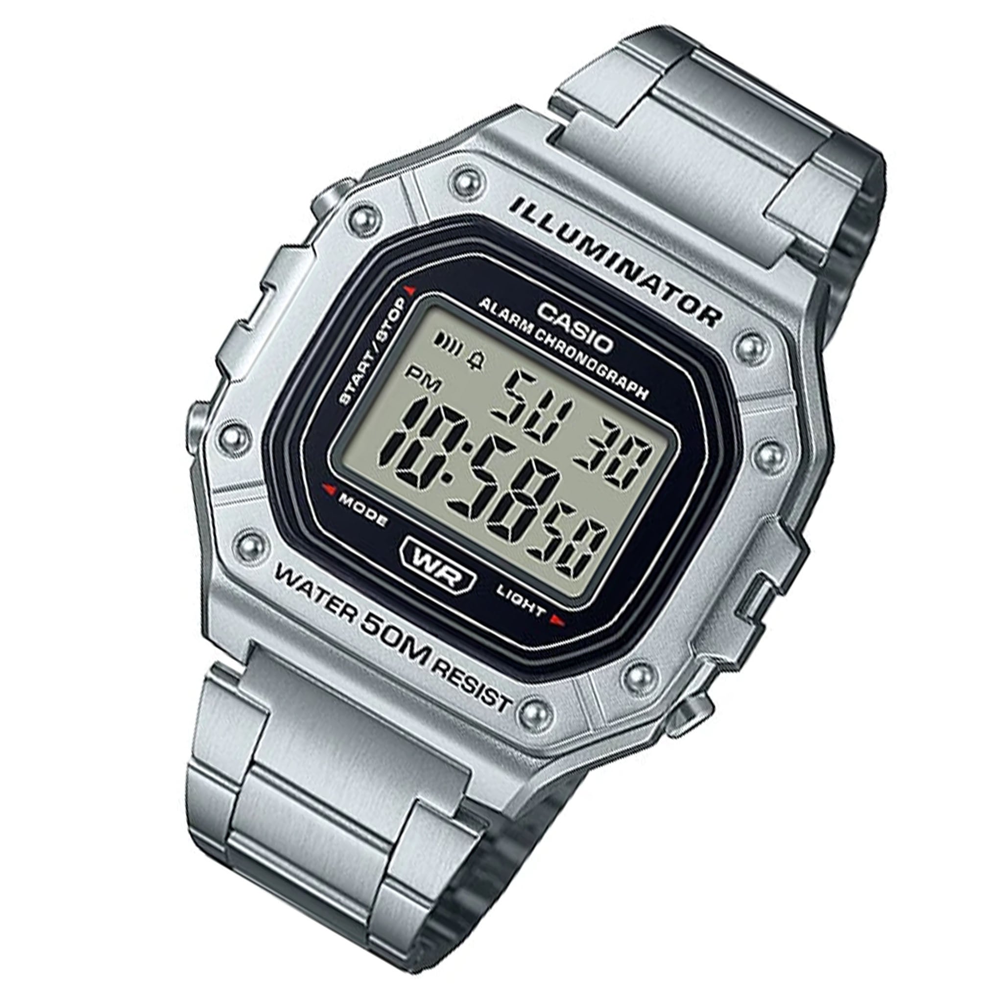 Casio Illuminator Stainless Steel Digital Men's Watch - W218HD-1A