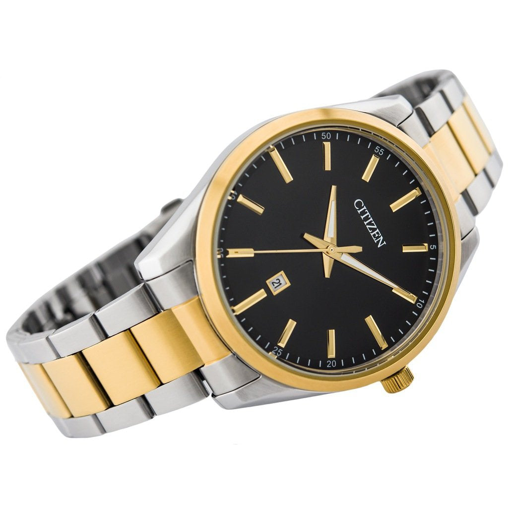 Citizen Gents Two-Tone Stainless Steel Black Dial Men's Watch - BI1034-52E