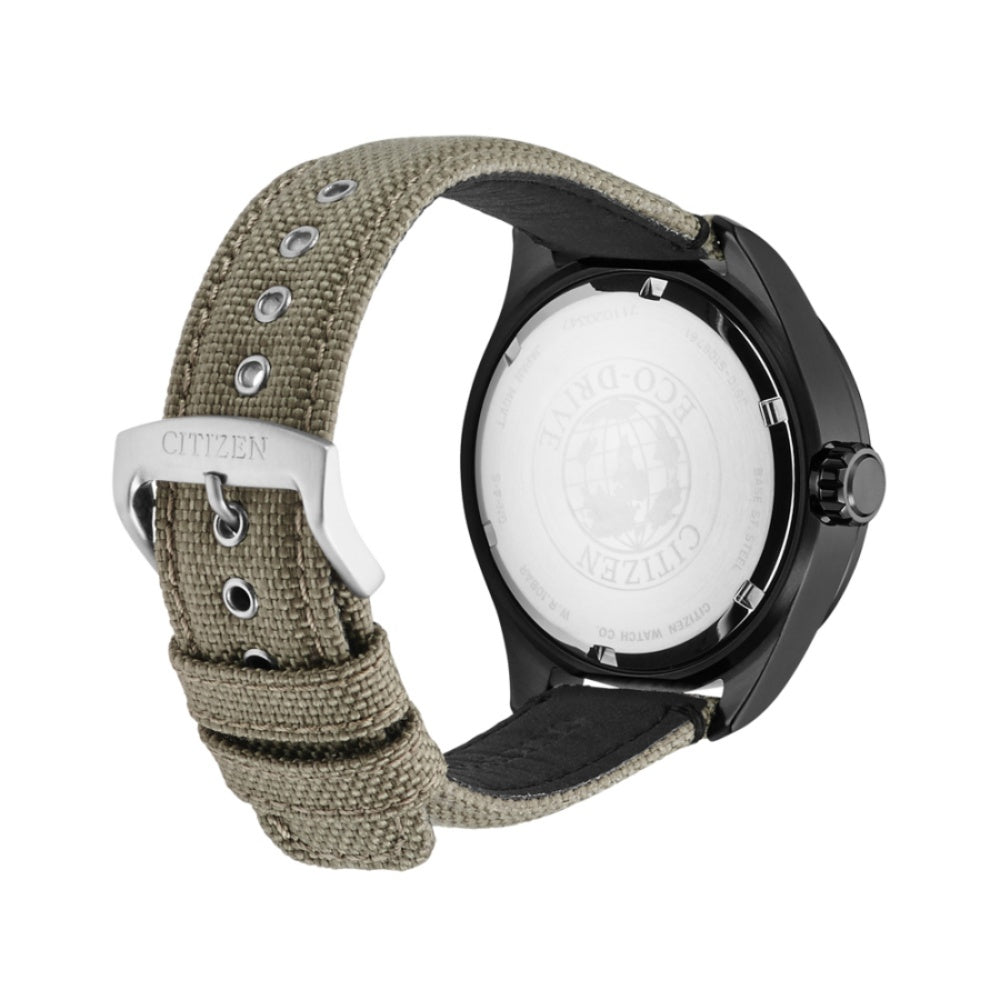 Citizen Gents Beige Eco-Drive Fabric Band Men's Watch - AW5005-12X