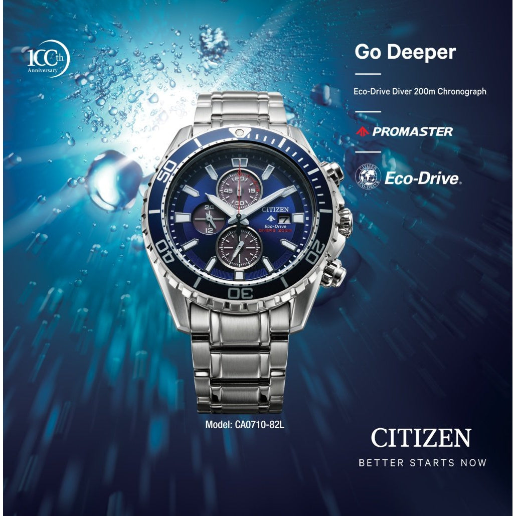 Citizen Promaster Marine Gents Eco-Drive Stainless Steel Diver Men's Watch - CA0710-82L