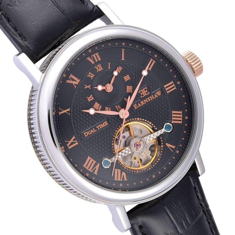 Earnshaw Beaufort Automatic Leather Mens Watch - ES-8047-01