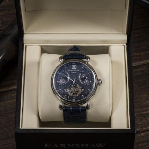 Earnshaw Grand Calendar Leather Automatic Watch - ES-8046-06
