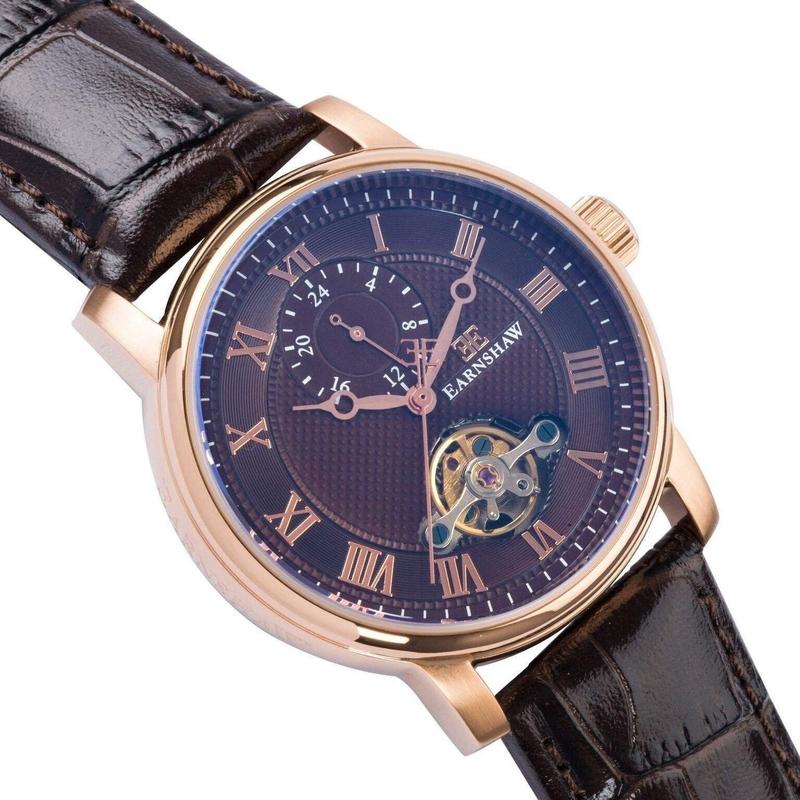 Earnshaw Leather Automatic Watch - ES-8042-05