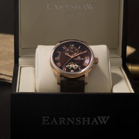 Earnshaw Leather Automatic Watch - ES-8042-05