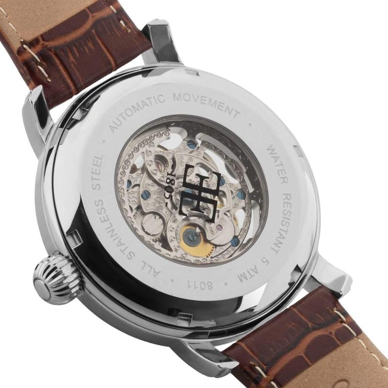 Earnshaw LONGCASE Automatic Leather Mens Watch - ES-8011-01