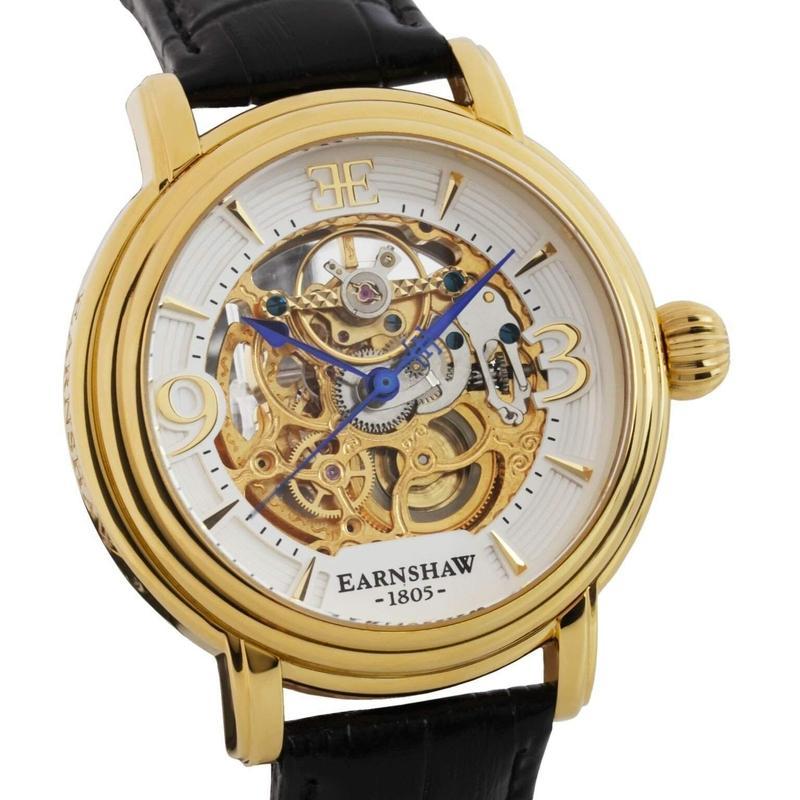 Earnshaw Longcase Automatic Leather Mens Watch - ES-8011-04