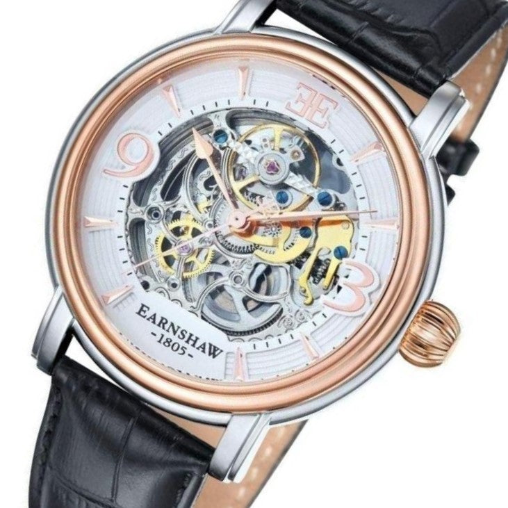 Earnshaw Longcase Automatic Leather Men's Watch - ES-8011-06
