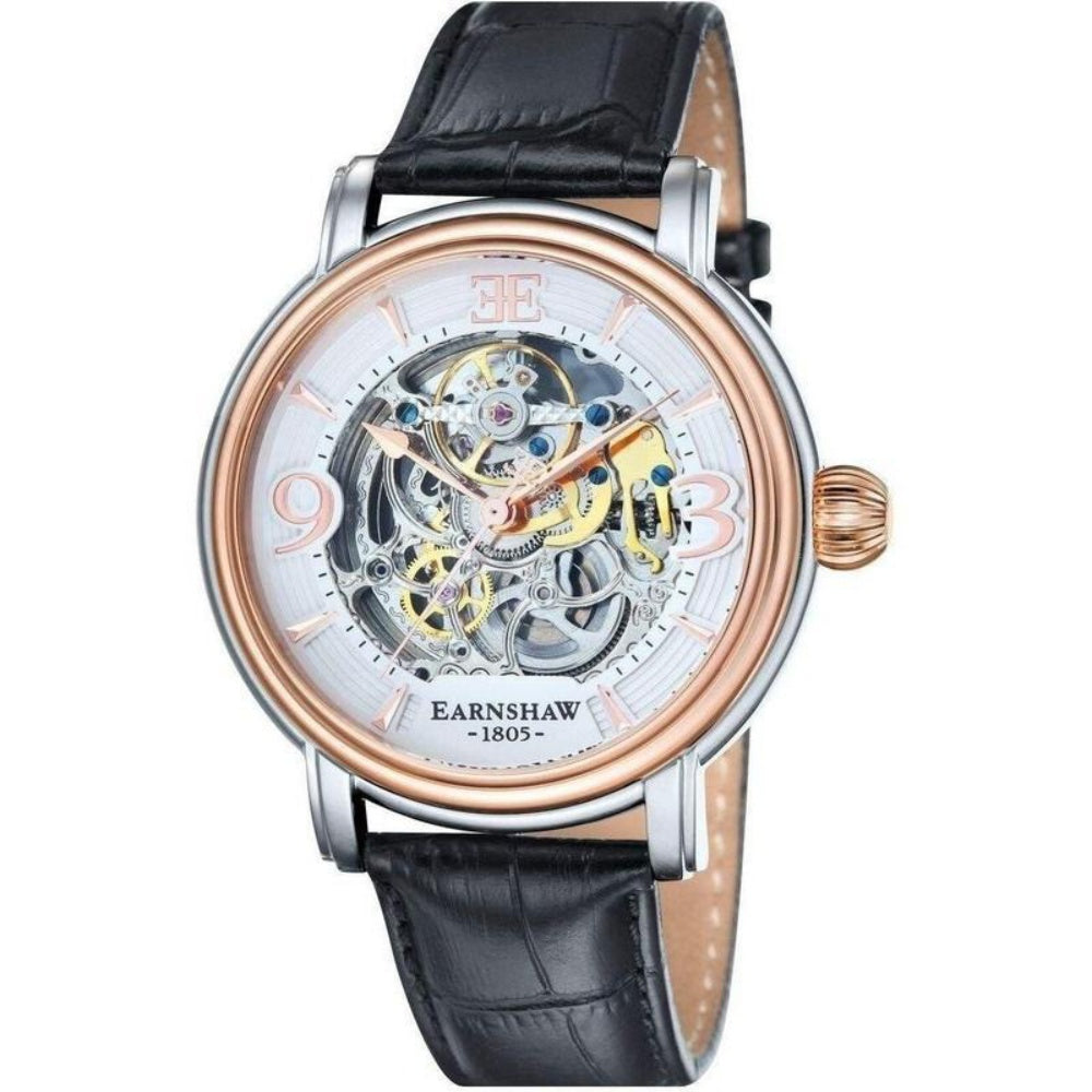 Earnshaw Longcase Automatic Leather Men's Watch - ES-8011-06