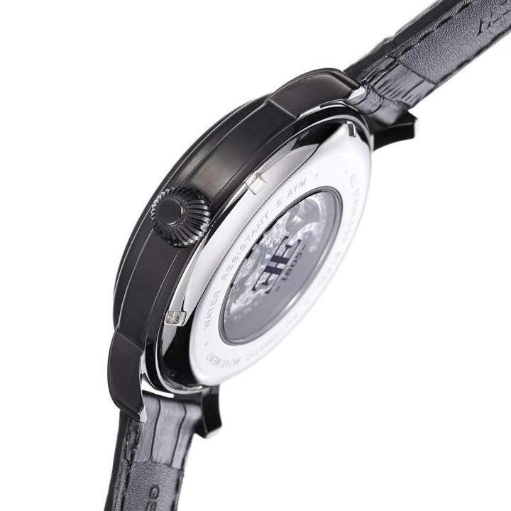 Earnshaw Longcase Men's Automatic Leather Watch - ES-8011-08