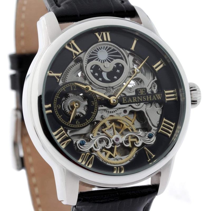 Earnshaw LONGITUDE Automatic Leather Mens Watch - ES-8006-04