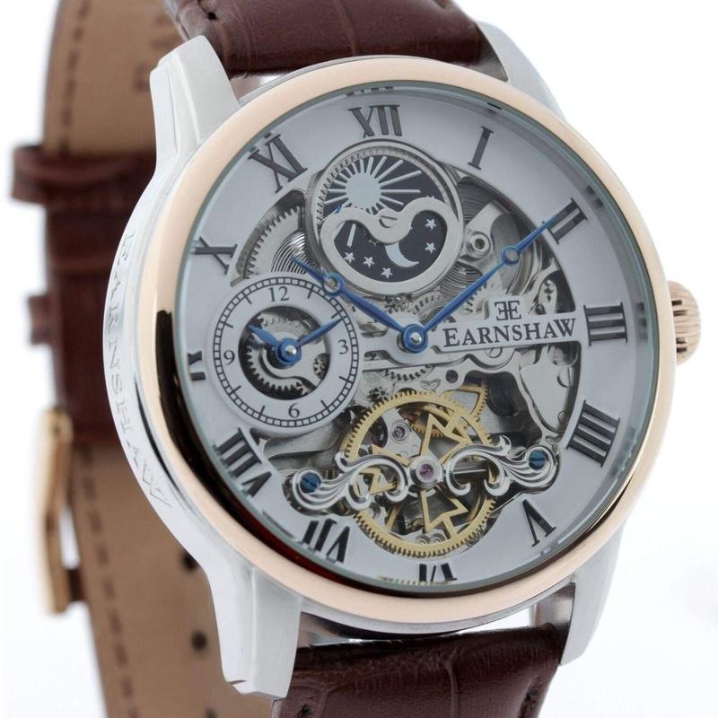 Earnshaw Longitude Automatic Leather Mens Watch - ES-8006-08