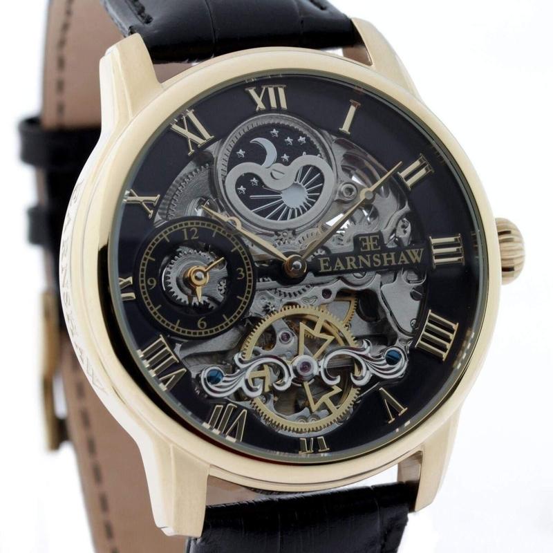 Earnshaw Longitude Leather Automatic Mens Watch - ES-8006-05