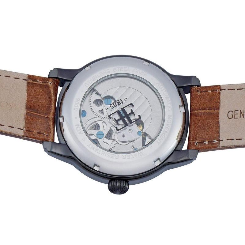 Earnshaw Longitude Men's Leather Automatic Watch - ES-8006-10