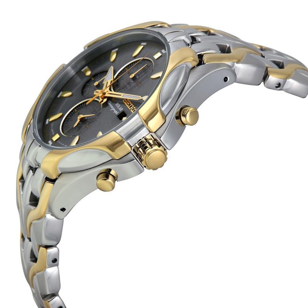 Seiko Conceptual Gold & Silver Solar Powered Men's Watch - SSC138P-9