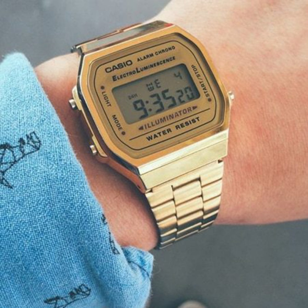 Casio Retro Gold Steel Digital Dial Unisex Watch - A168WG-9W