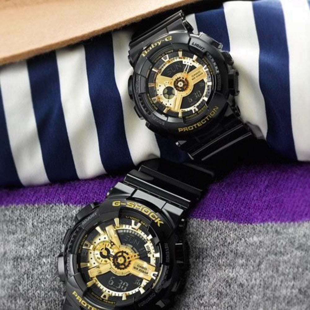 Casio BABY-G Black & Gold Duo Chrono Ladies Watch - BA110-1A