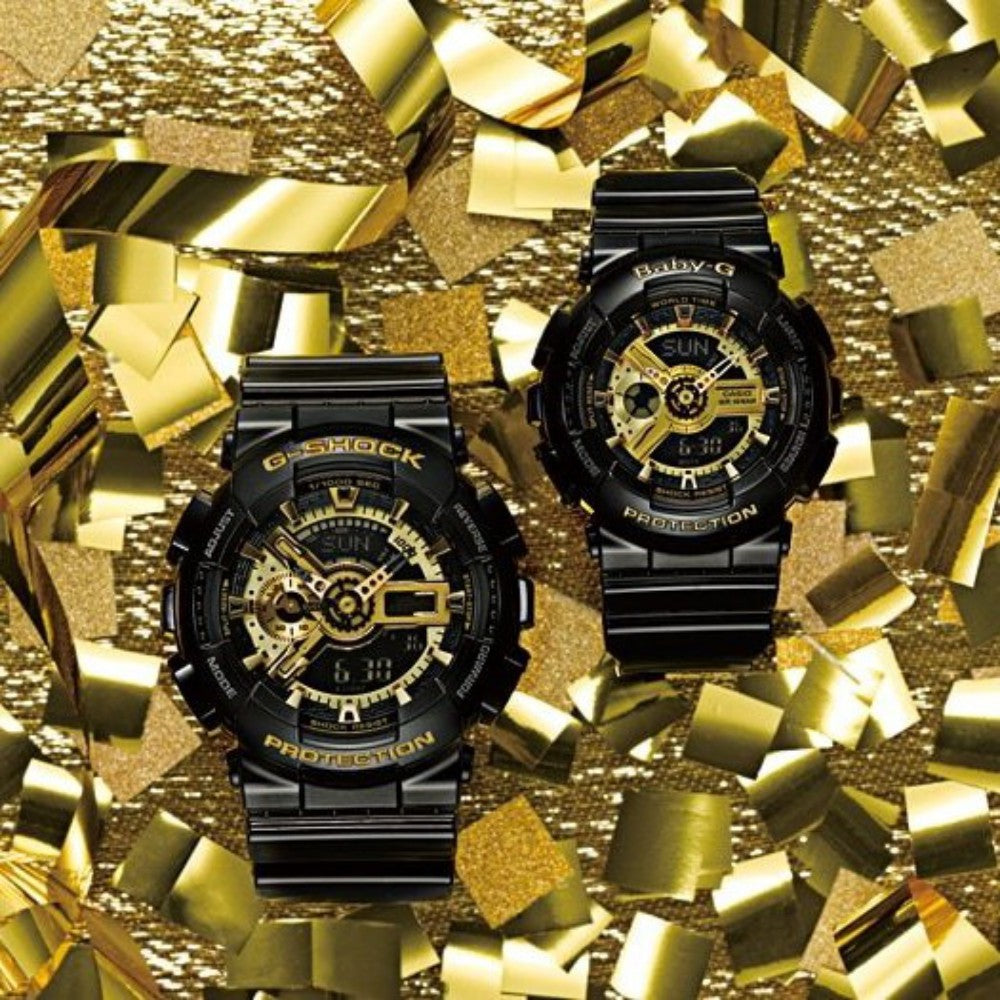 Casio BABY-G Black & Gold Duo Chrono Ladies Watch - BA110-1A