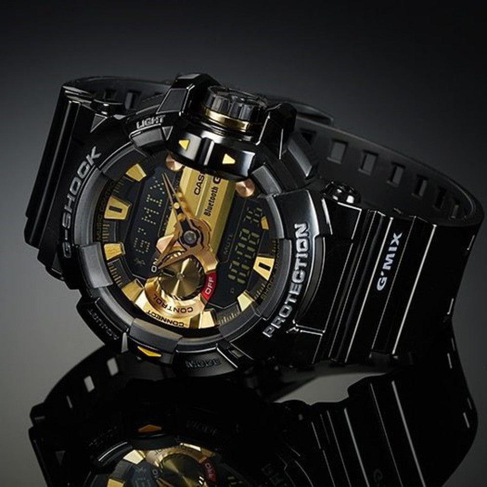 Casio G-SHOCK Bluetooth G'MIX Black & Gold Men's Watch - GBA400-1A9