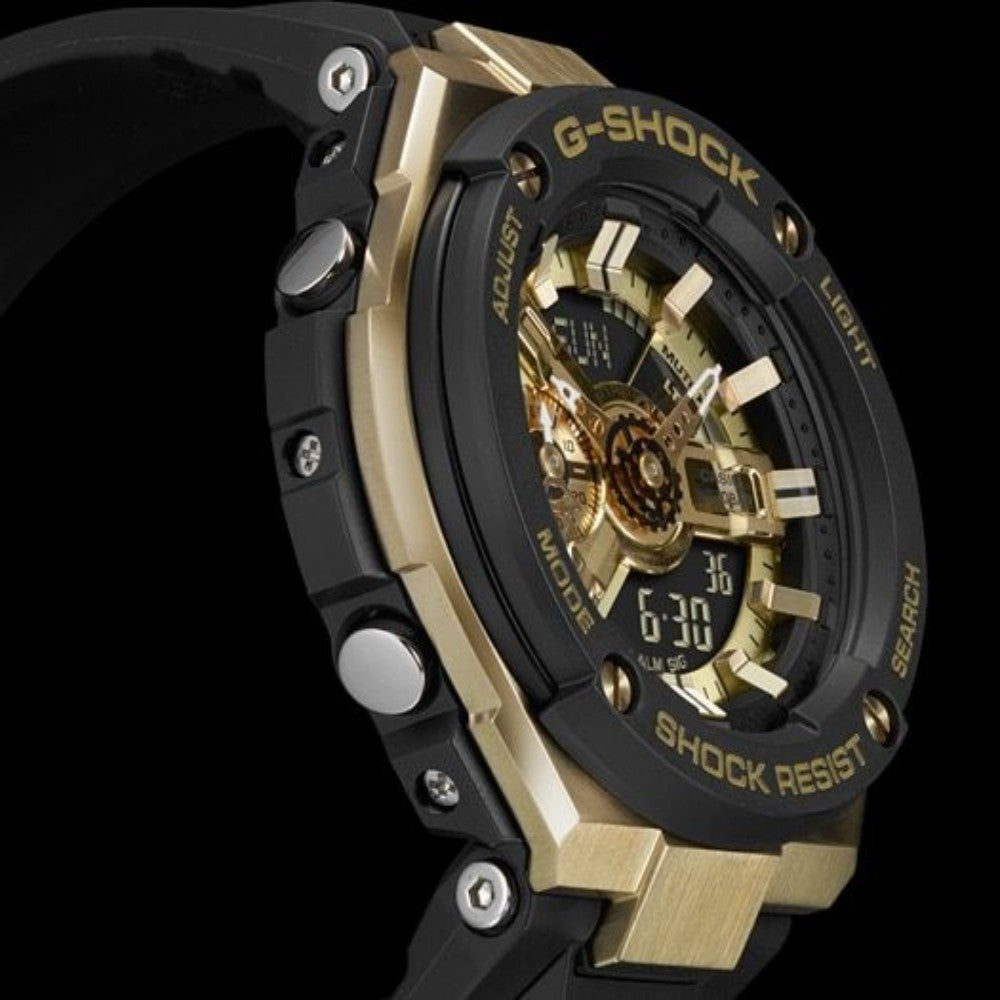 Casio G-SHOCK G-STEEL Black & Gold Digital-Analogue Men's Watch - GST400G-1A9