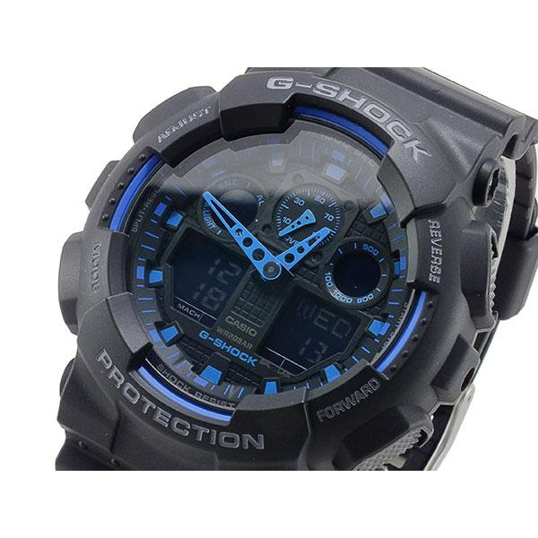 Casio G-SHOCK 55mm Black Resin Analogue-Digital Men's Watch - GA100-1A2