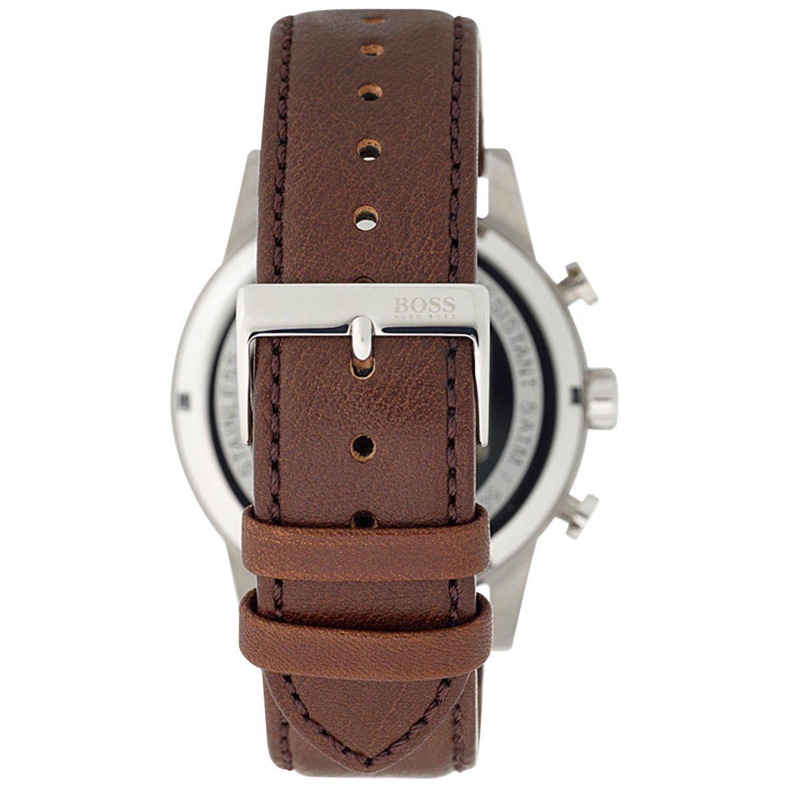 Hugo Boss Navigator Brown Leather Chronograph Men s Watch 1513495 The Watch Factory Australia