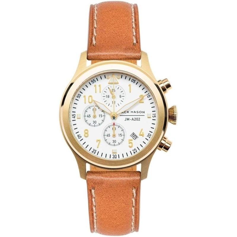 Jack Mason Aviator Chronograph Leather Ladies Watch - JM-A202-002