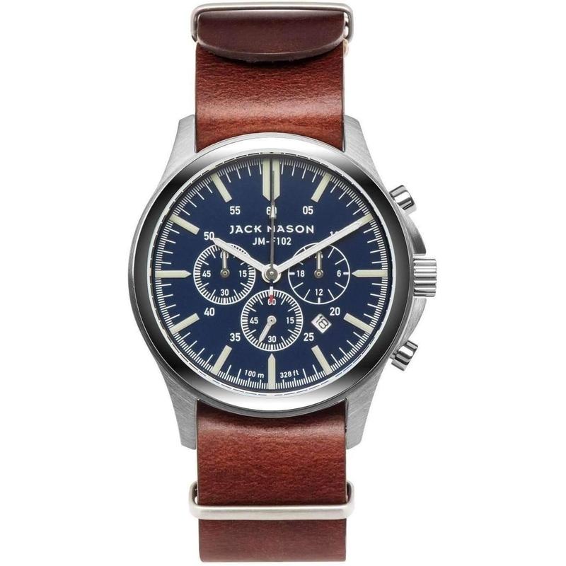 Jack Mason Field Chronograph Leather Mens Watch - JM-F102-015